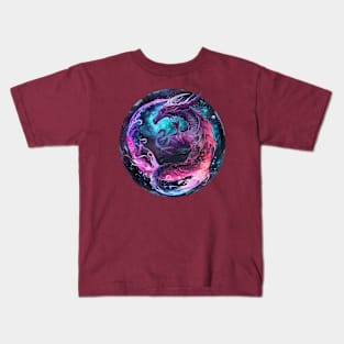 Celestial Serpent: Moonlit Dragon Emblem Kids T-Shirt